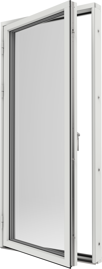 Original Alu 100 och Precision, Altandörr helglasad utsida öppen